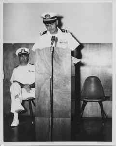 1966 AUG - USNS Tarlac Change of Command LT Kirkwood & LT WMP.JPG (1615837 bytes)