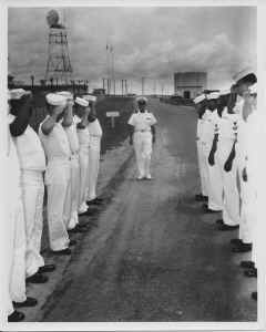 1966 AUG - USNS Tarlac Change of Command (LT WMP exits after being relieved) 1.JPG (1815192 bytes)